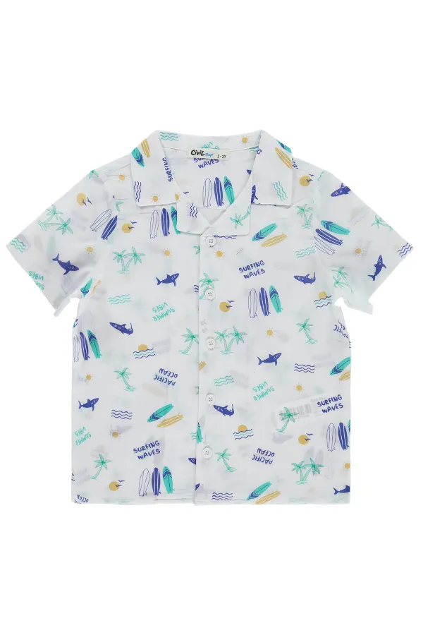 Boys' Shirt, Ages 2-5, White - Package