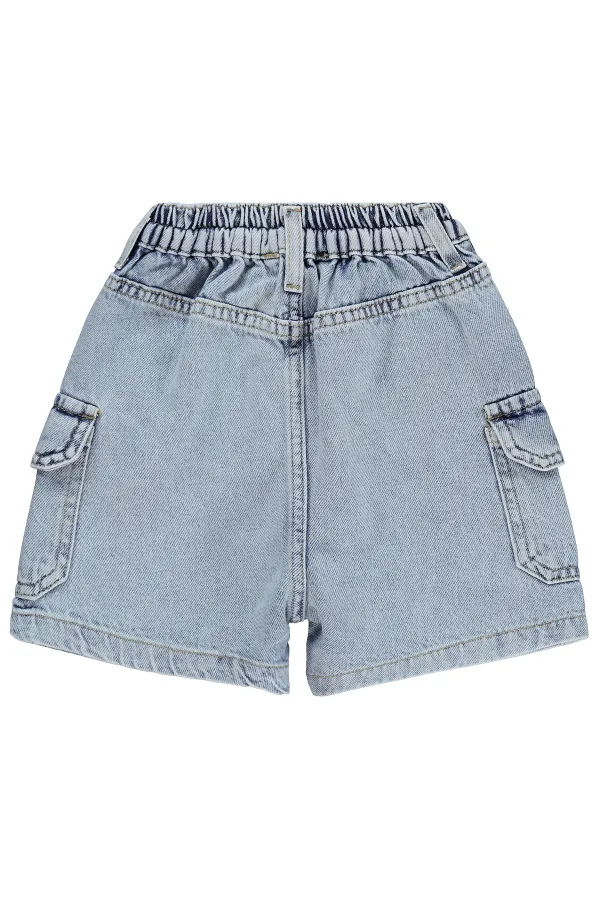 Kız Çocuk Şort 10-13 Yaş Mavi - Paket