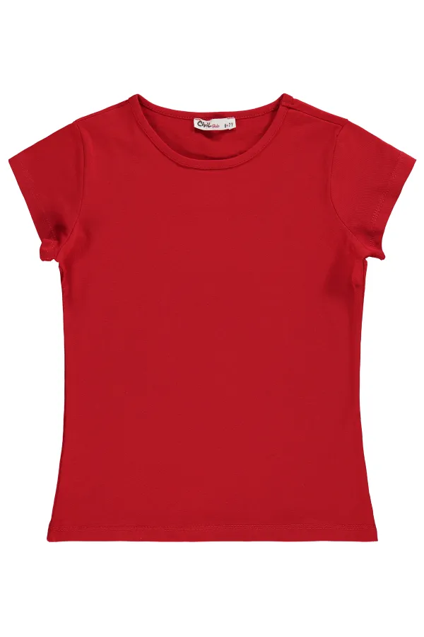 T-shirt rouge pour fille (10-13 ans) - Lot