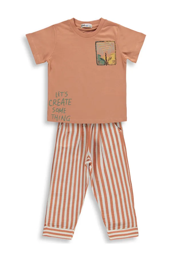 Erkek Çocuk Takım 2-5 Yaş Kiremit - Paket