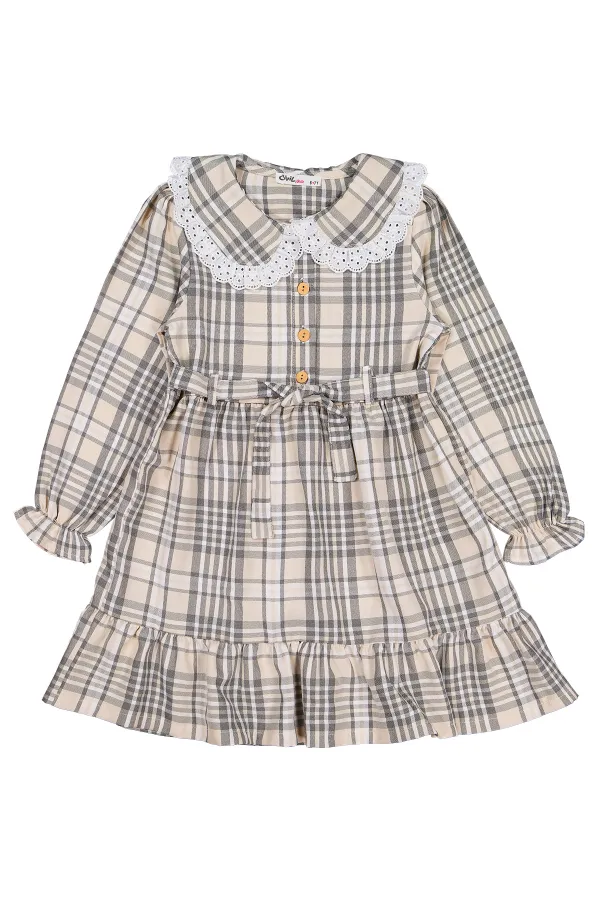 Kız Çocuk Jile ve Elbise 6-9 Yaş Bej - Paket