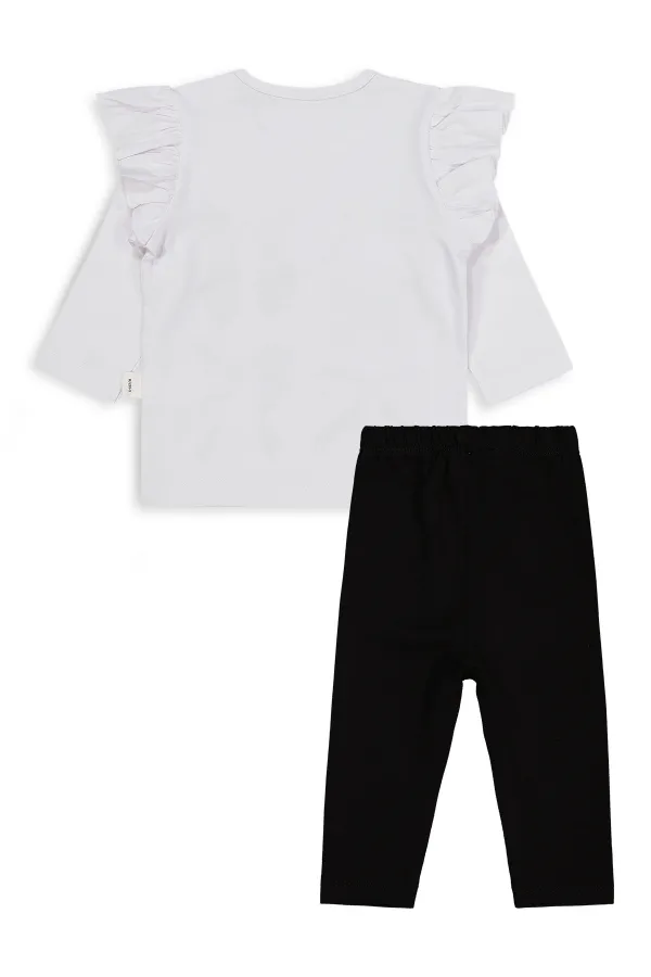 Bebek Takım 0-24 Ay Beyaz-Siyah - Paket