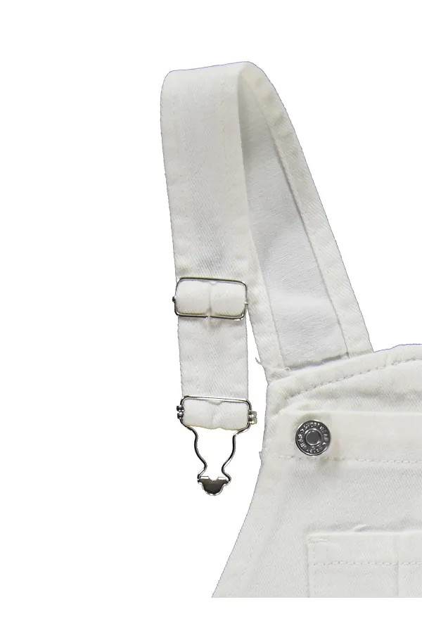 Salopette pour filles, 10-13 ans, blanc cassé - Emballage