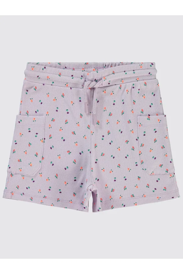 Kız Çocuk Şort 6-9 Yaş Lila - Paket