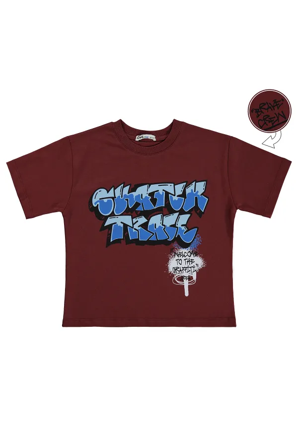 Erkek Çocuk Tişört 6-9 Yaş Kiremit - Paket