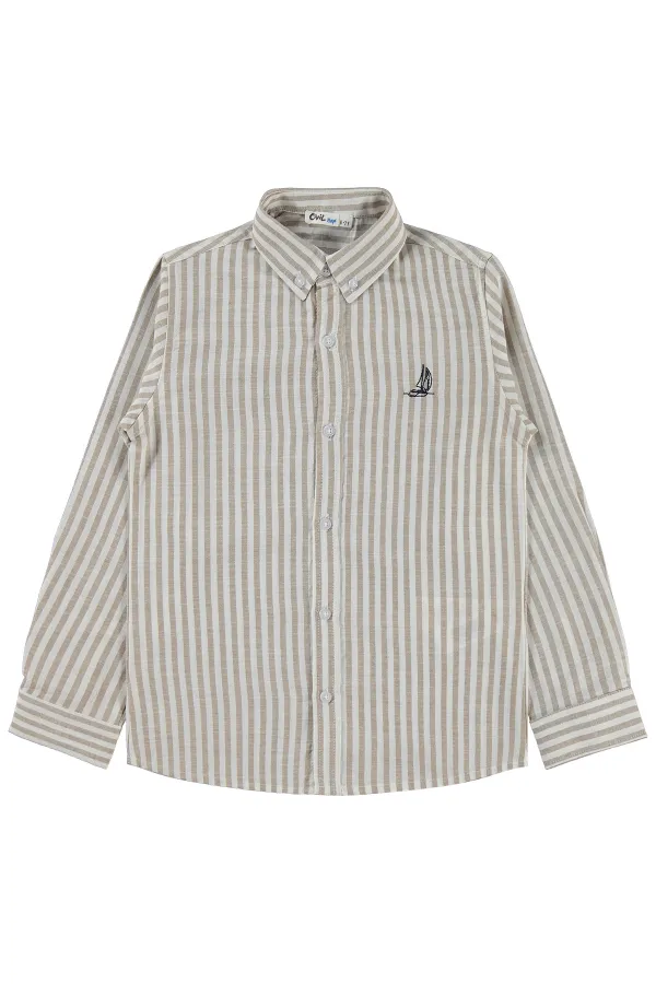 Boys' Shirt, Ages 10-13, Beige - Pack
