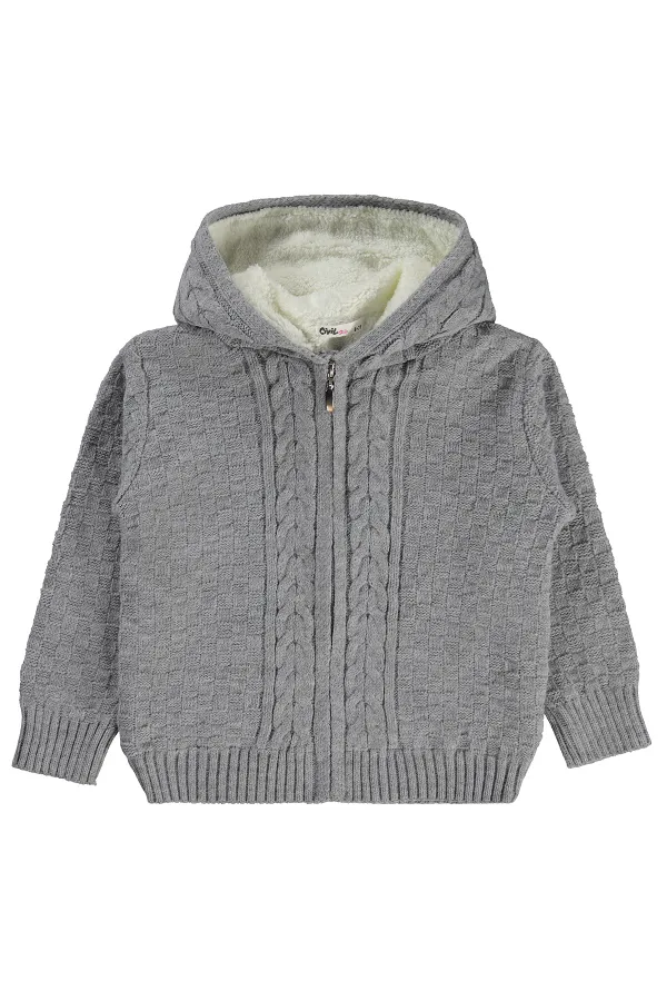 Gilet pour fille, 6-9 ans, gris chiné - Lot