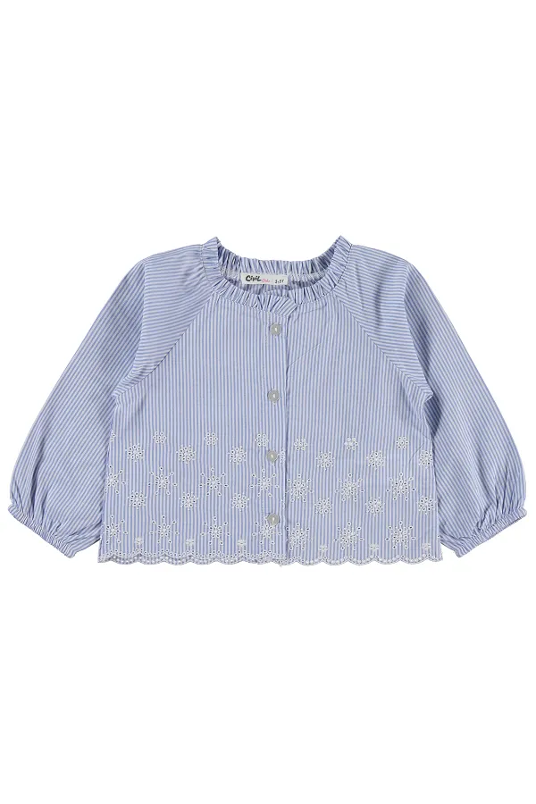 Girls' Shirt, Ages 2-5, Dark Blue - Pack