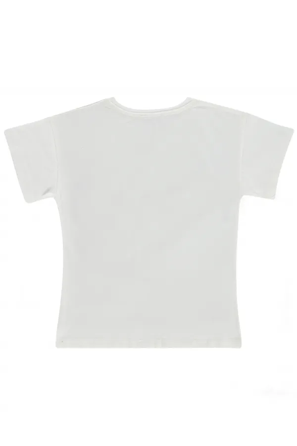 Kız Çocuk Tişört 6-9 Yaş Kırık Beyaz - Paket