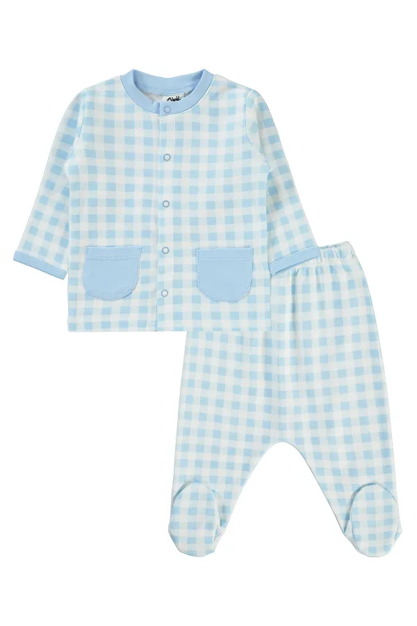 Ensemble pyjama bébé 0-24 mois bleu clair - Emballage