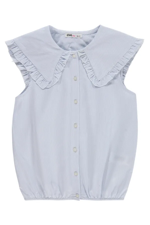 Kız Çocuk Gömlek 10-13 Yaş Gökyüzü Mavisi - Paket