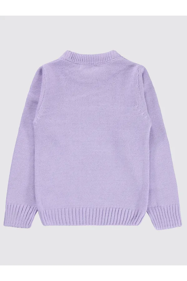 Pull pour fille de 6 à 9 ans, couleur lavande douce - Emballage