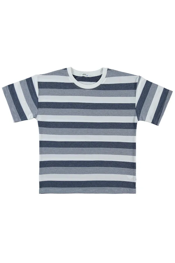 T-shirt garçon, 10-13 ans, bleu marine - Lot