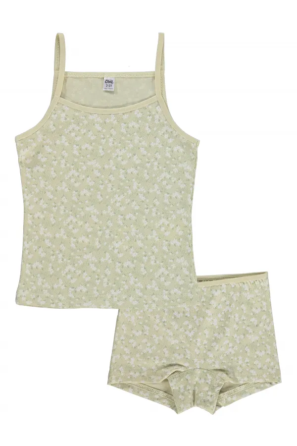 Kız Çocuk İç Çamaşırı Takım 2-9 Yaş Çağla Yeşili - Paket