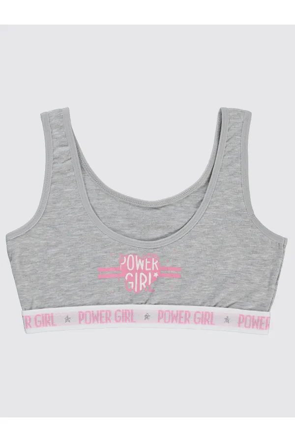 Kız Çocuk Büstiyer 2-9 Yaş Gri - Paket