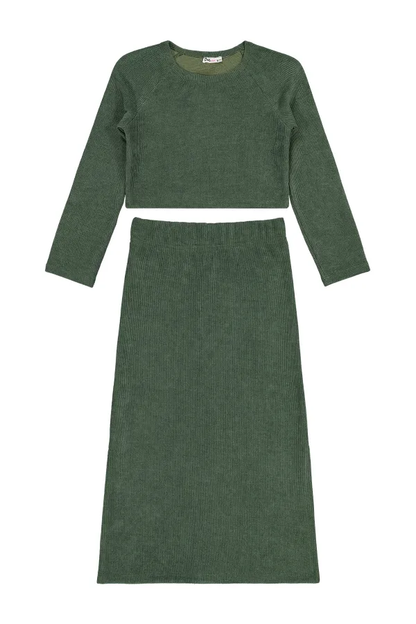 Kız Çocuk Takım 10-13 Yaş Haki - Paket