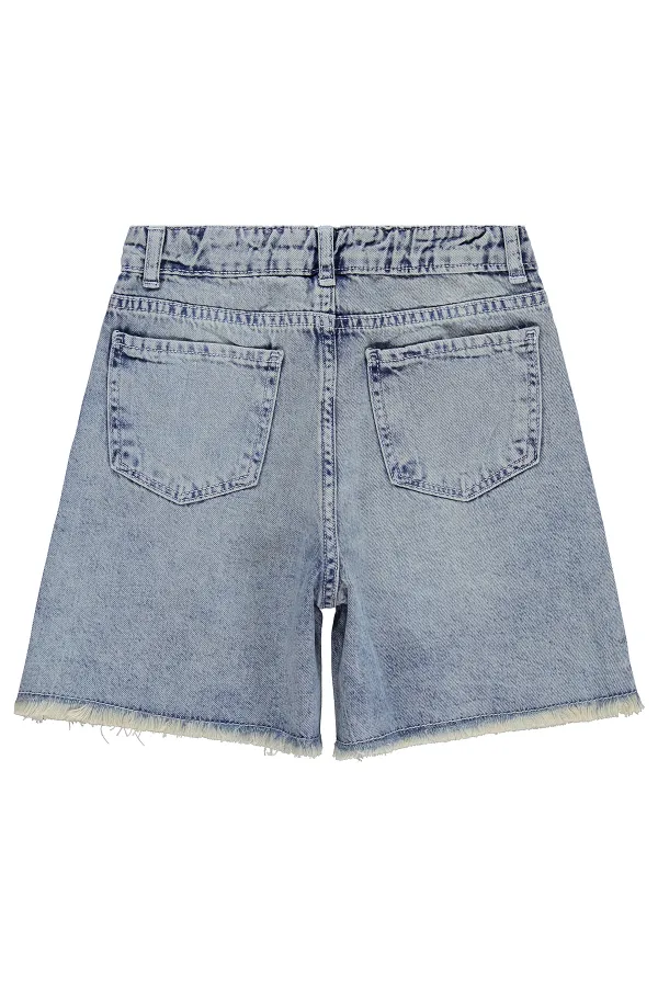 Kız Çocuk Şort 10-13 Yaş Mavi - Paket