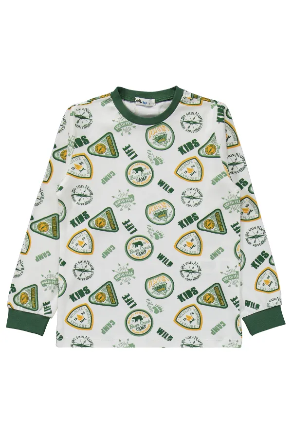 Ensemble pyjama garçon, 10-13 ans, vert tendre - Emballage