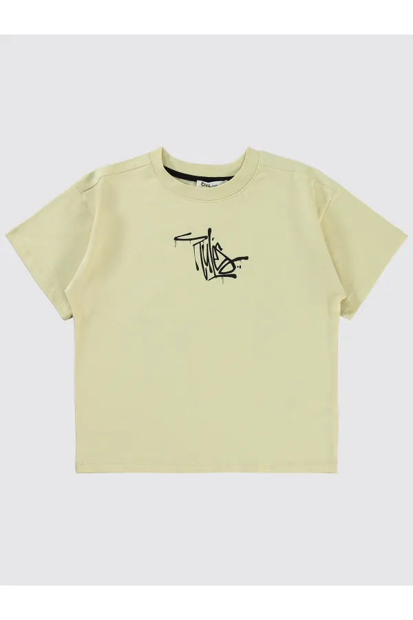 T-shirts pour garçons de 6 à 9 ans, couleur pierre - Lot