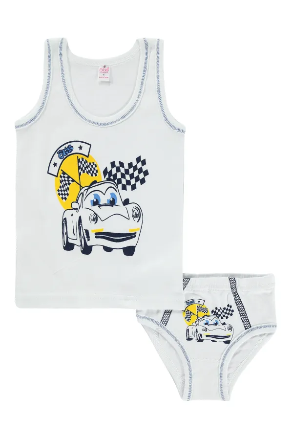 Erkek Çocuk İç Çamaşırı Takım 2-9 Yaş Beyaz - Paket