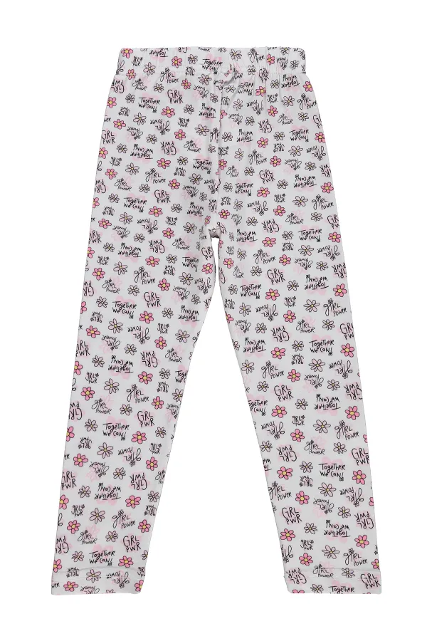 Leggings pour filles, Km, 6-9 ans, blanc cassé - Lot