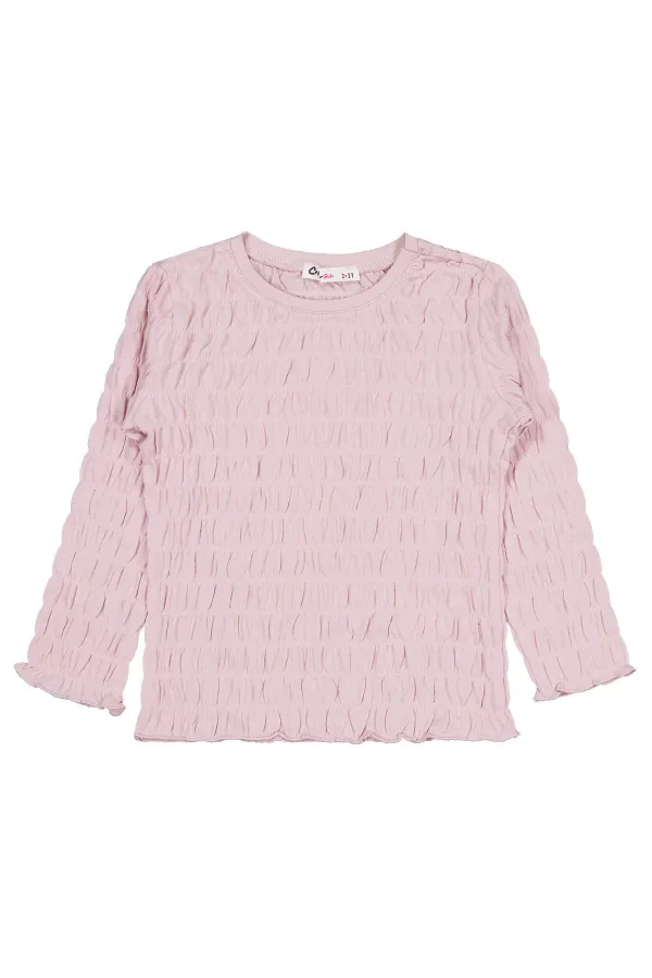 Kız Çocuk Sweatshirt 2-5 Yaş Açık Gül Kurusu - Paket