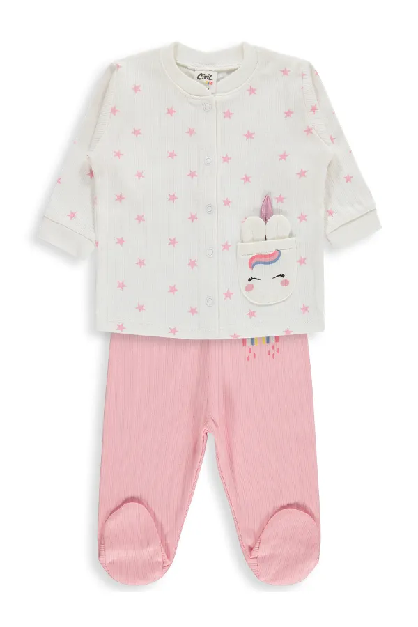 Bebek Pijama Takımı 0-24 Ay Ekru - Paket