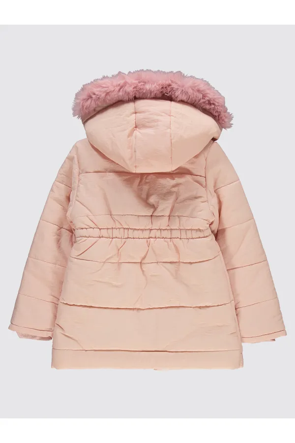 Kız Çocuk Mont 6-9 Yaş Pudra - Paket