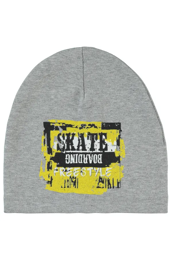 Erkek Çocuk Şapka Bere 6-9 Yaş Gri - Paket