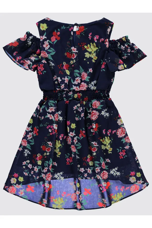 Ensemble gilet et robe bleu marine pour fille de 6 à 9 ans - Emballage