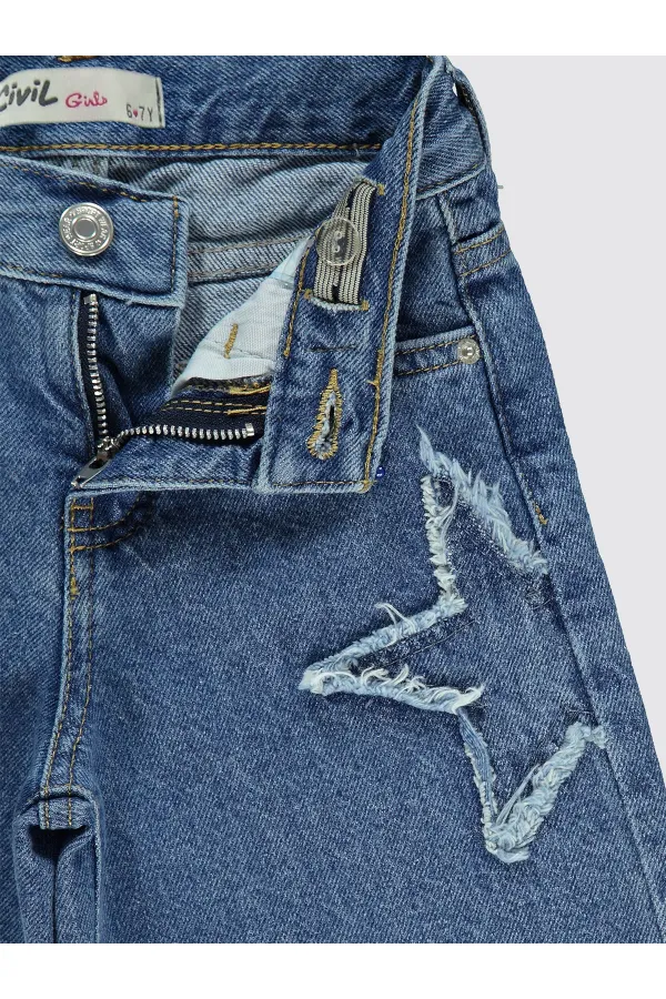 Kız Çocuk Pantolon 6-9 Yaş Mavi - Paket