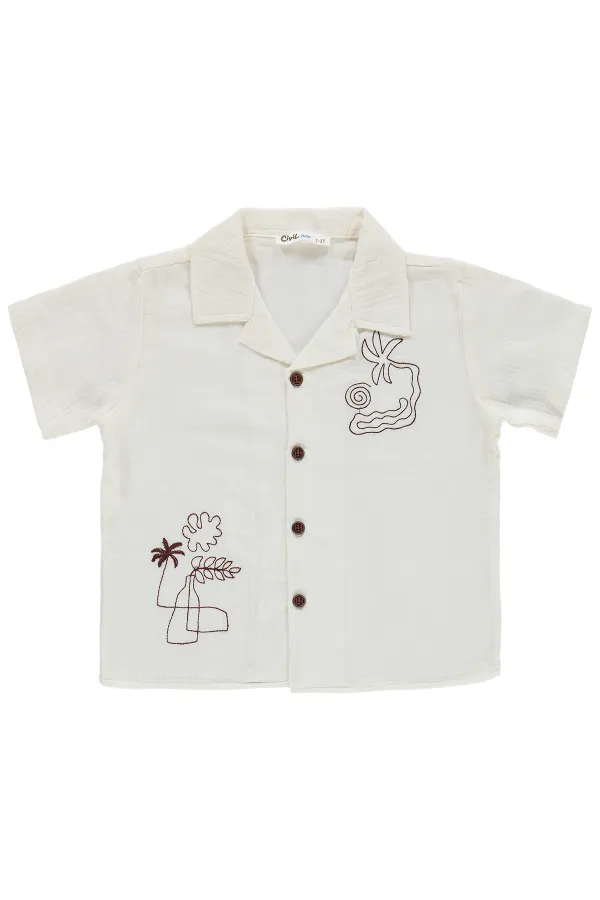 Erkek Çocuk Takım 2-5 Yaş Ekru-Kahve - Paket