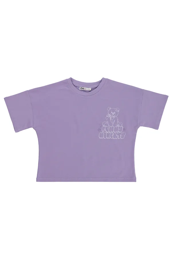Lot de t-shirts pour filles, 6-9 ans, violet Lot de t-shirts pour filles, 6-9 ans, violet