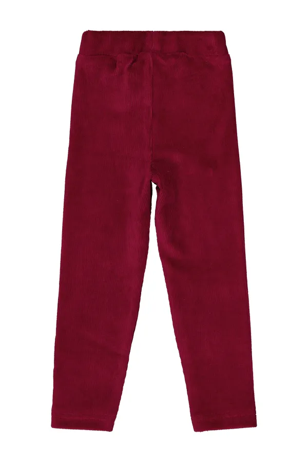 Girl's Leggings 2-5 Years Old Burgundy - Package
