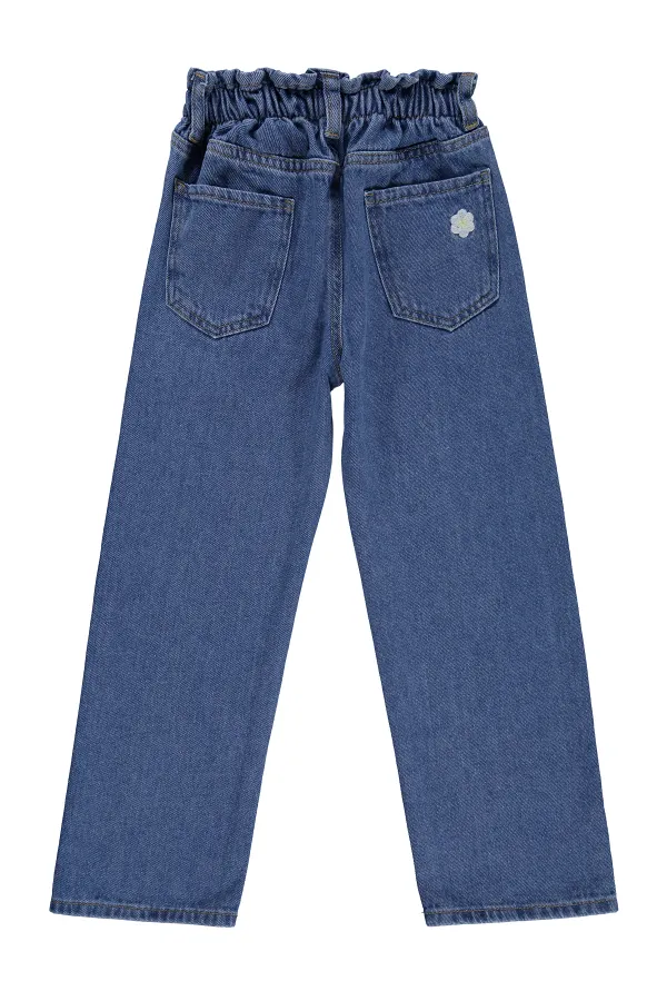 Girls' Denim Trousers, Ages 6-9, Blue - Pack
