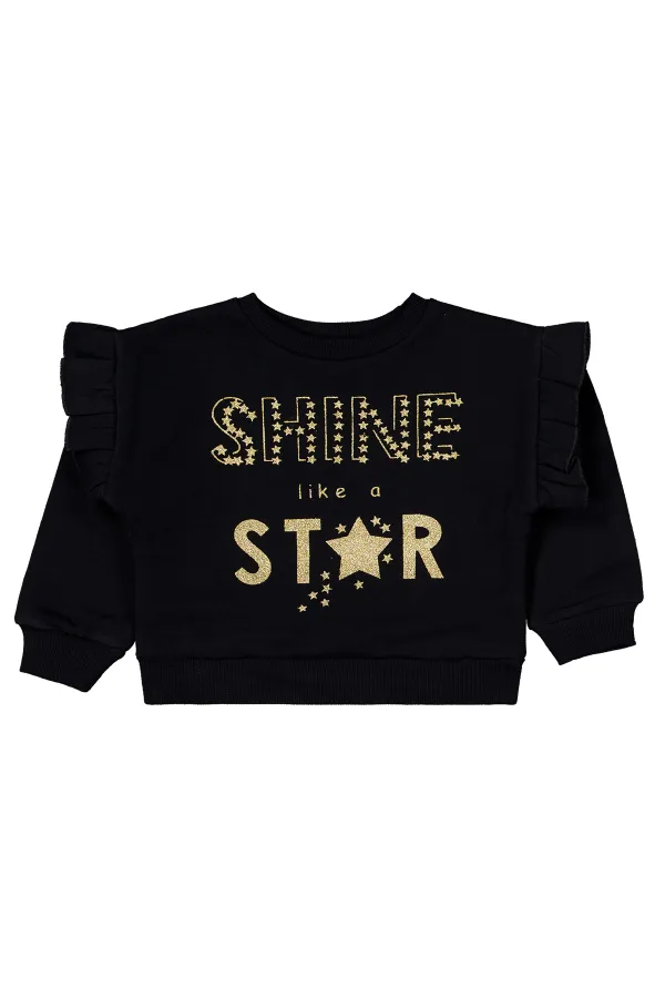 Girls Tracksuit Set 2-5 Years Old Black-Black - Package