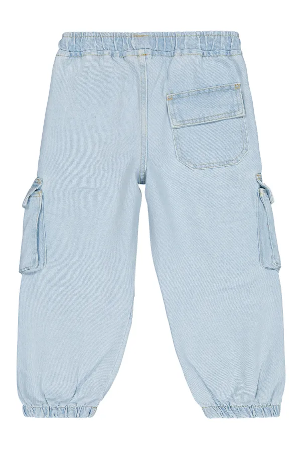 Kız Çocuk Pantolon 2-5 Yaş Buz Mavi - Paket