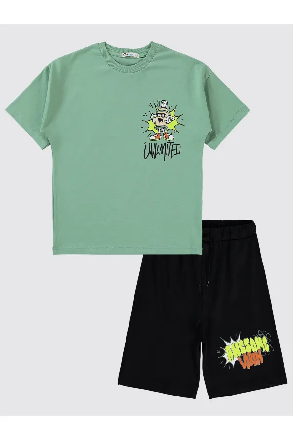 Boys Pajama Set 6-9 Years Old Soft Khaki - Package