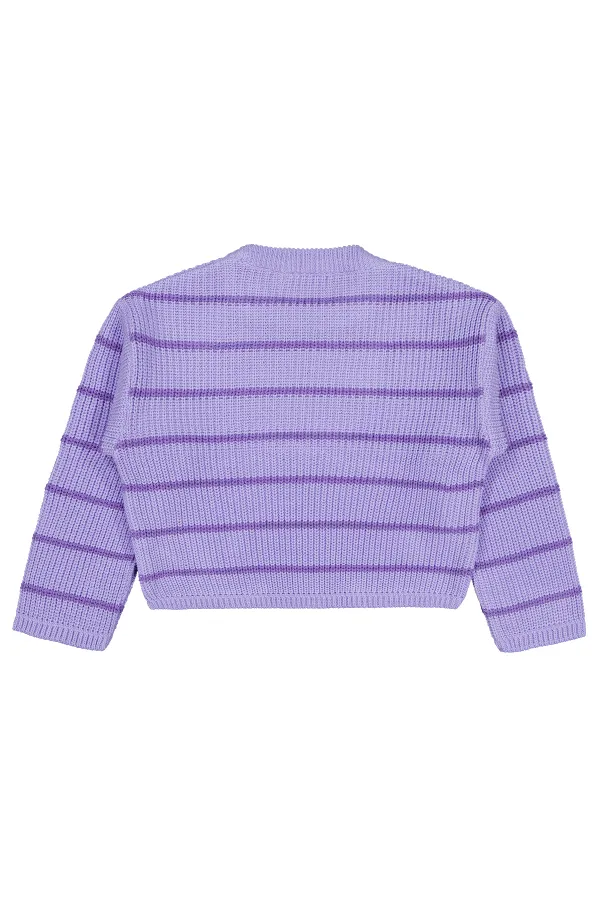 Kız Çocuk Kazak 6-9 Yaş Mor - Paket