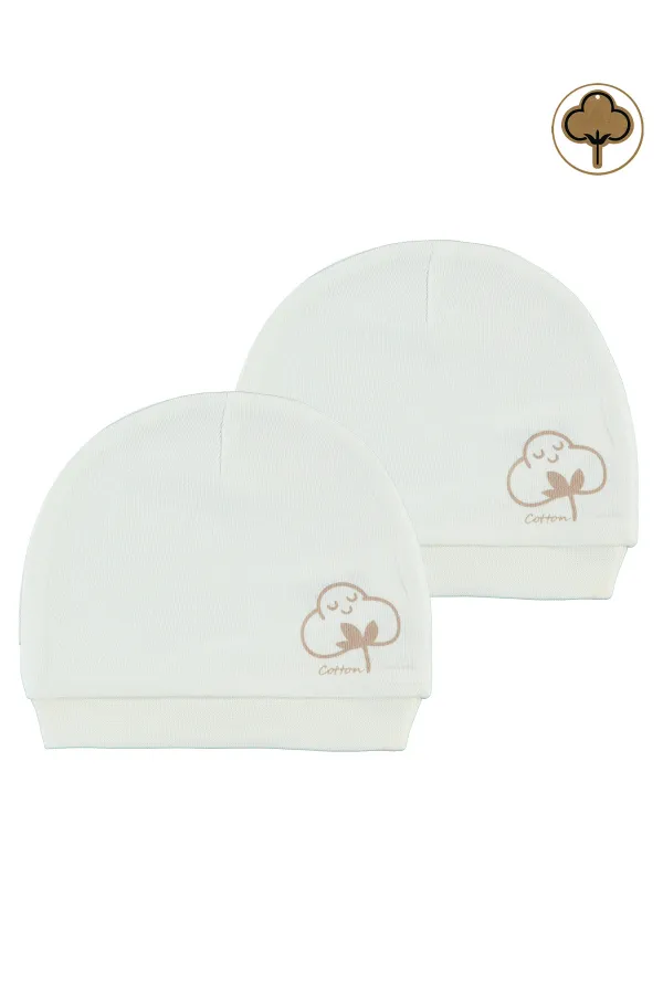 Ensemble bonnet et chapeau bébé 0-24 mois écru - Lot