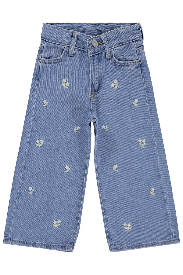 Kız Çocuk Pantolon Kot 2-5 Yaş Açık Mavi - Paket