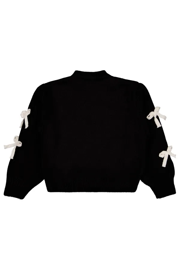 Kız Çocuk Kazak 6-9 Yaş Siyah - Paket