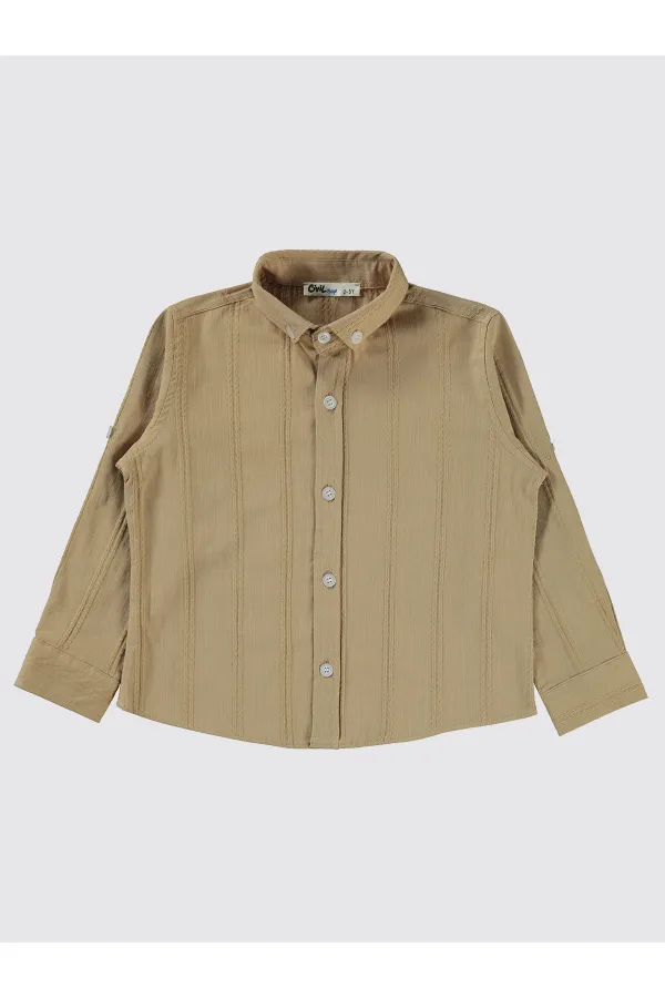 Erkek Çocuk Gömlek 2-5 Yaş Kahverengi - Paket