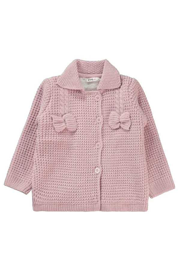 Kız Çocuk Hırka 2-5 Yaş Gül - Paket