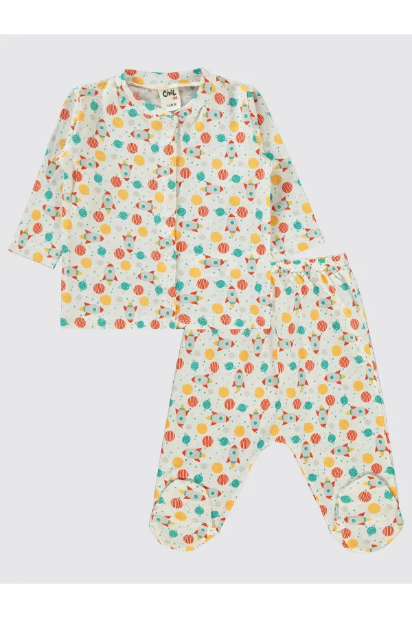 Bebek Pijama Takımı 0-24 Ay Ekru - Paket