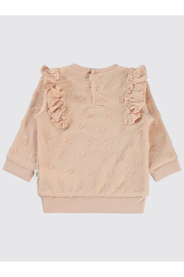 Sweat-shirt bébé 0-24 mois, couleur poudre - Emballage