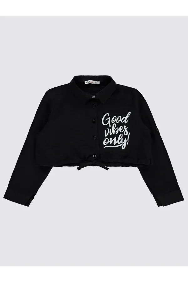 Kız Çocuk Gömlek 6-9 Yaş Siyah - Paket