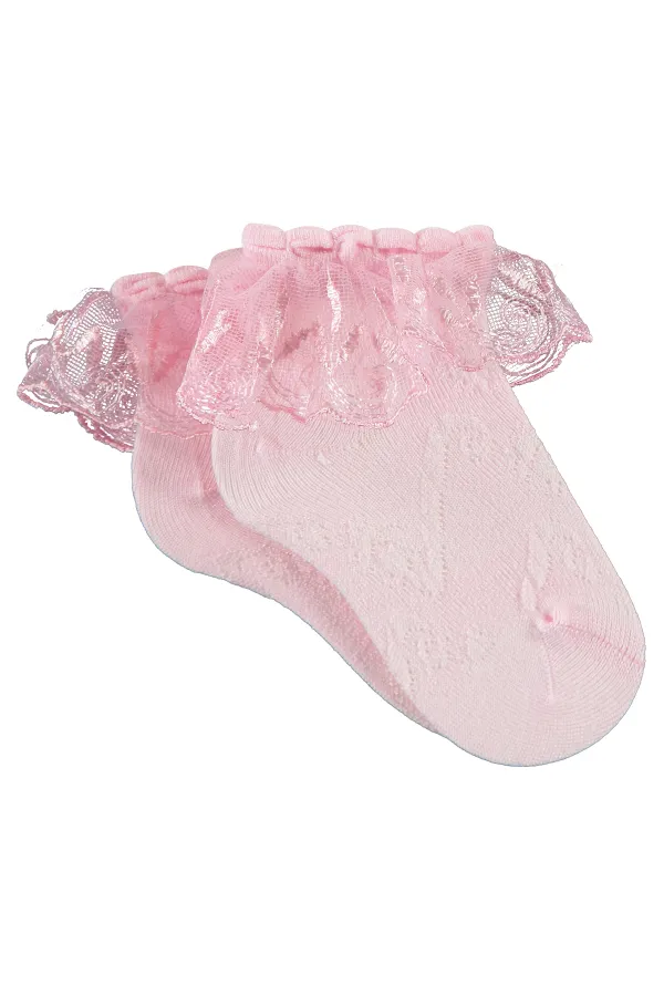 Chaussettes courtes roses pour filles de 2 à 9 ans - Lot