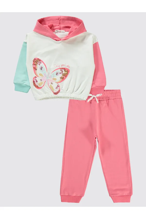 Kız Çocuk Eşofman Takımı 2-5 Yaş Koyu Pembe - Paket