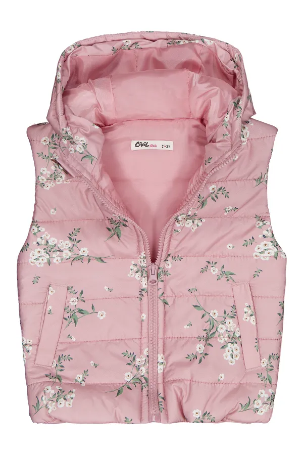Kız Çocuk Yelek 2-5 Yaş Açık Gül Kurusu - Paket